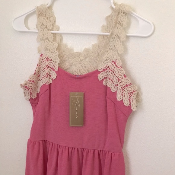 🌟HP🌟 Francesca’s Pink Dress w/ Lace Detail - Picture 2 of 4